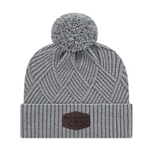 Diagonal Weave Knit Cap with Cuff